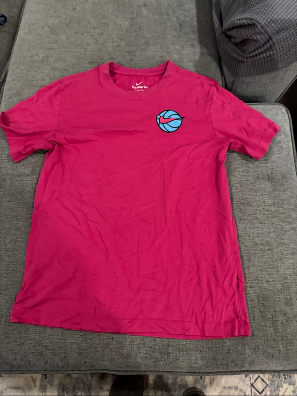 Nike Pink Dri-FIT Tee with Blue & Black Logo